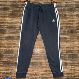 Adidas Sweatpants Joggers Youth L Black 3-Stripe Fleece HZ5753